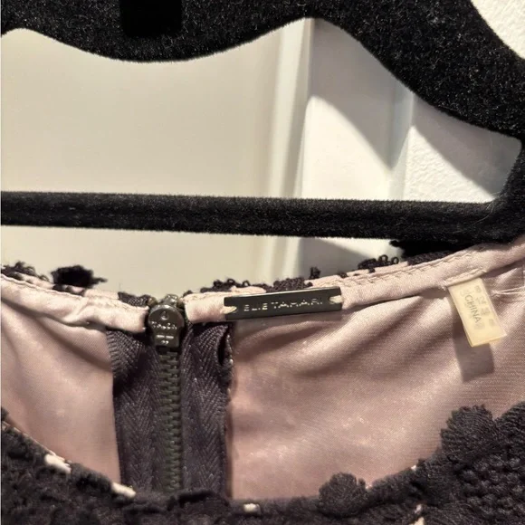 Elie Tahari Black Floral Lace Midi Dress - Picture 4 of 5